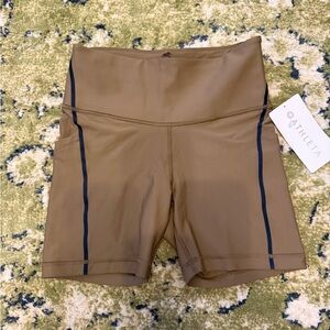 Athleta Brown Interval Stash Tipped 5” Bike Short NWT